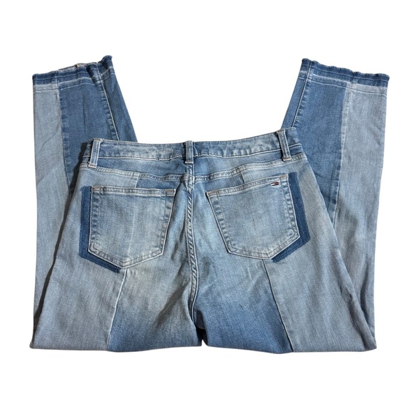 Tommy Hilfiger Two Tone High Rise Straight Raw Hem Ankle Jeans - Picture 2 of 5